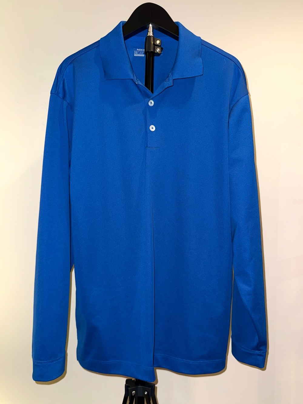 Nike Golf Dri-FIT Long Sleeve Polo Shirt Blue Medium Jose Cuervo Embroidered EUC